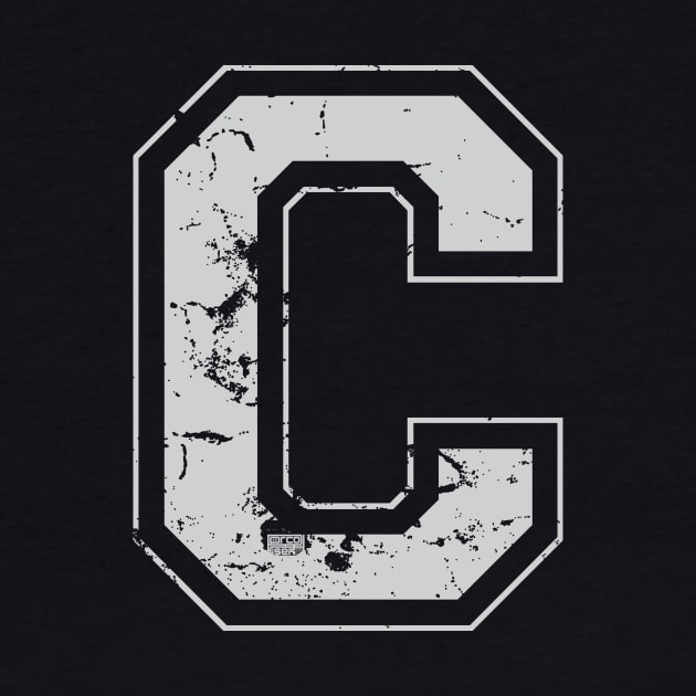 Initial Letter C Gray Jersey Sports Athletic Player by porcodiseno